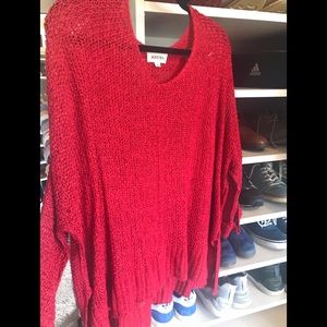 Fire red oversized sweater